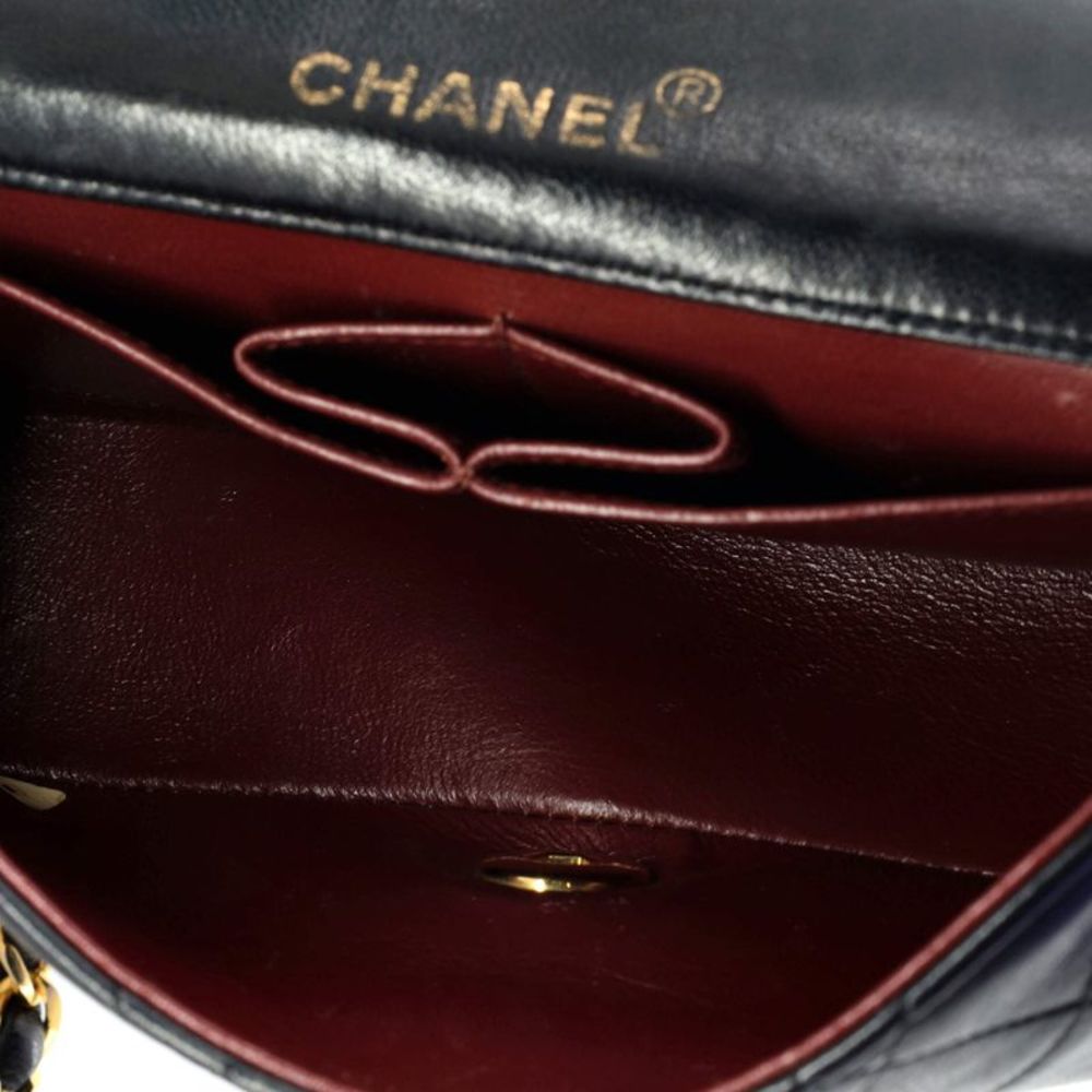 Chanel Vintage Full Flap Bag Quilted Lambskin Mini Black - Picture 6 of 12
